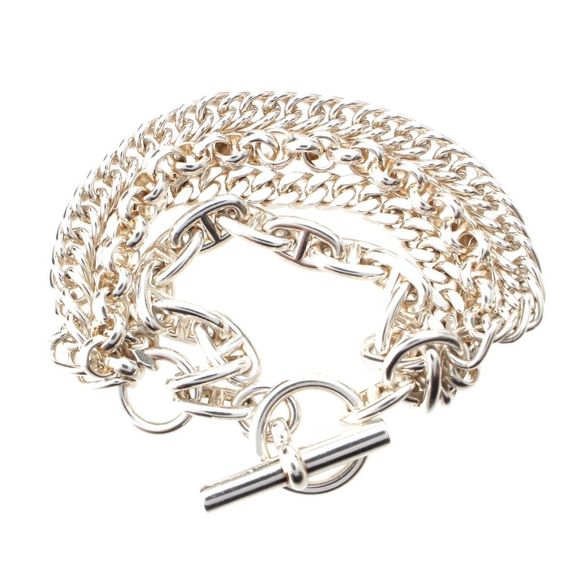 Hermes Etcetera 4 SH Chaîne D'angles Bracelet Accessories Ag925 Silver 891g - Picture 1 of 10